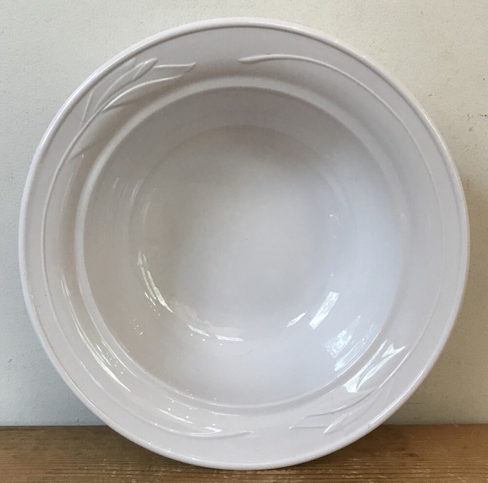 Vtg Corning Ware White Casual Elegance L-21 Round Vegetable Serving Bowl 10"